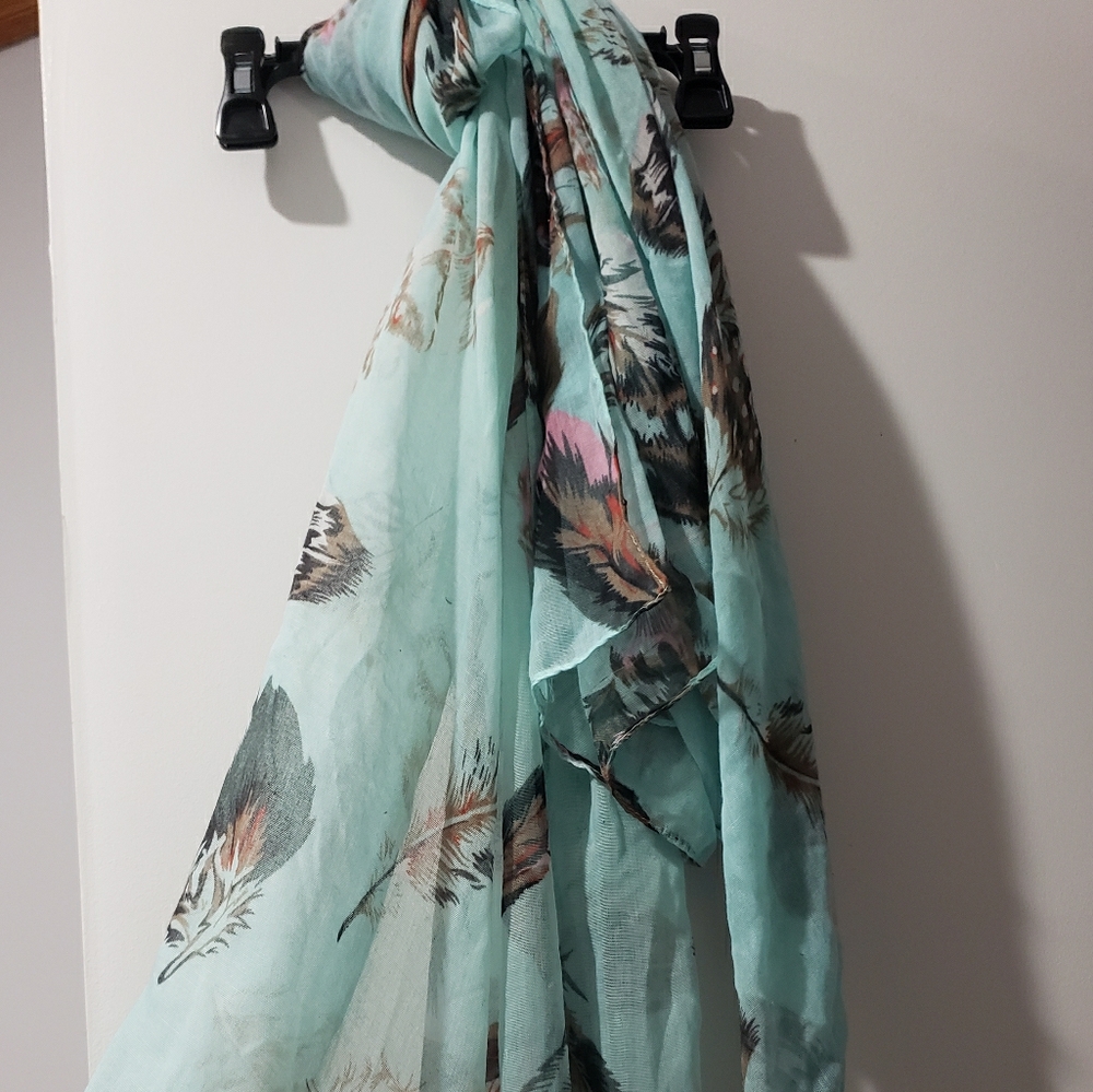 Sheer Feather scarf/cover-up